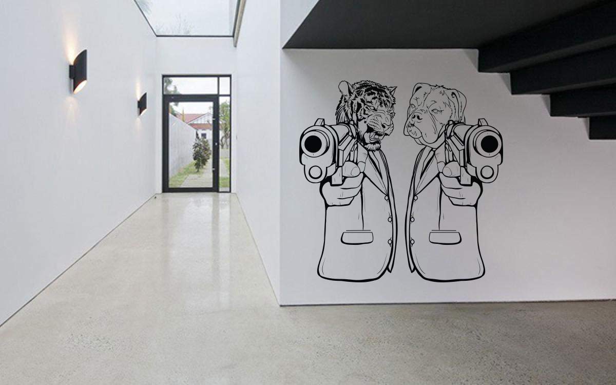 Amazon.com: Tiger Bulldog Animal Dog Gun Wall Vinyl Sticker Car Mural