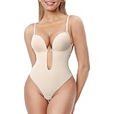 Decorus Shapewear Backless Bodysuit Strapless: Low-back Thong Body-shaper Invisible Women - Build in Bra Open-back Bodysuits