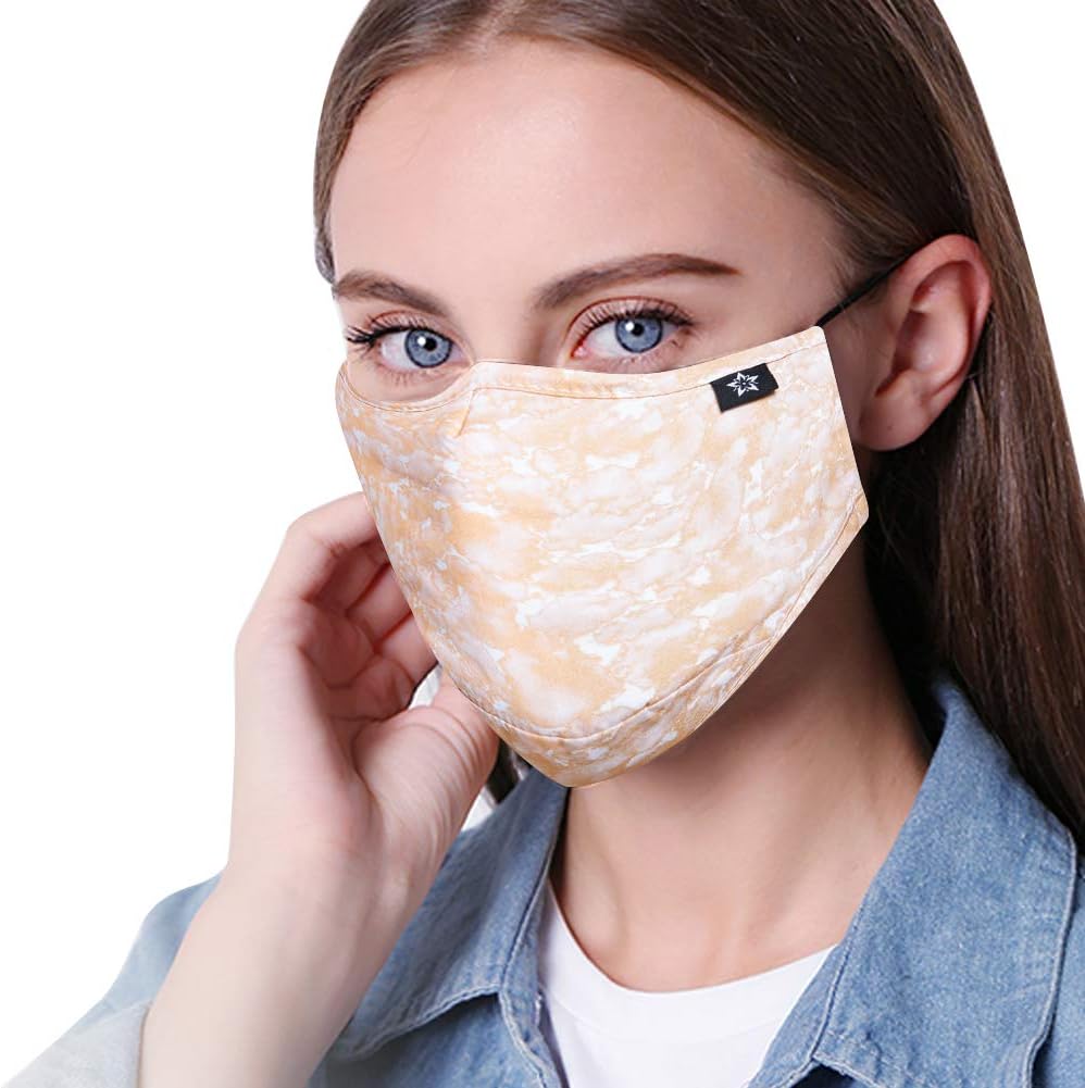 Washable Reusable Mouth Mask Cotton Anti Dust Half Face Mouth Mask for Men Women Dustproof With Adjustable Ear Loops，Breathable Mask With PM2.5 Activated Carbon Filter Insert