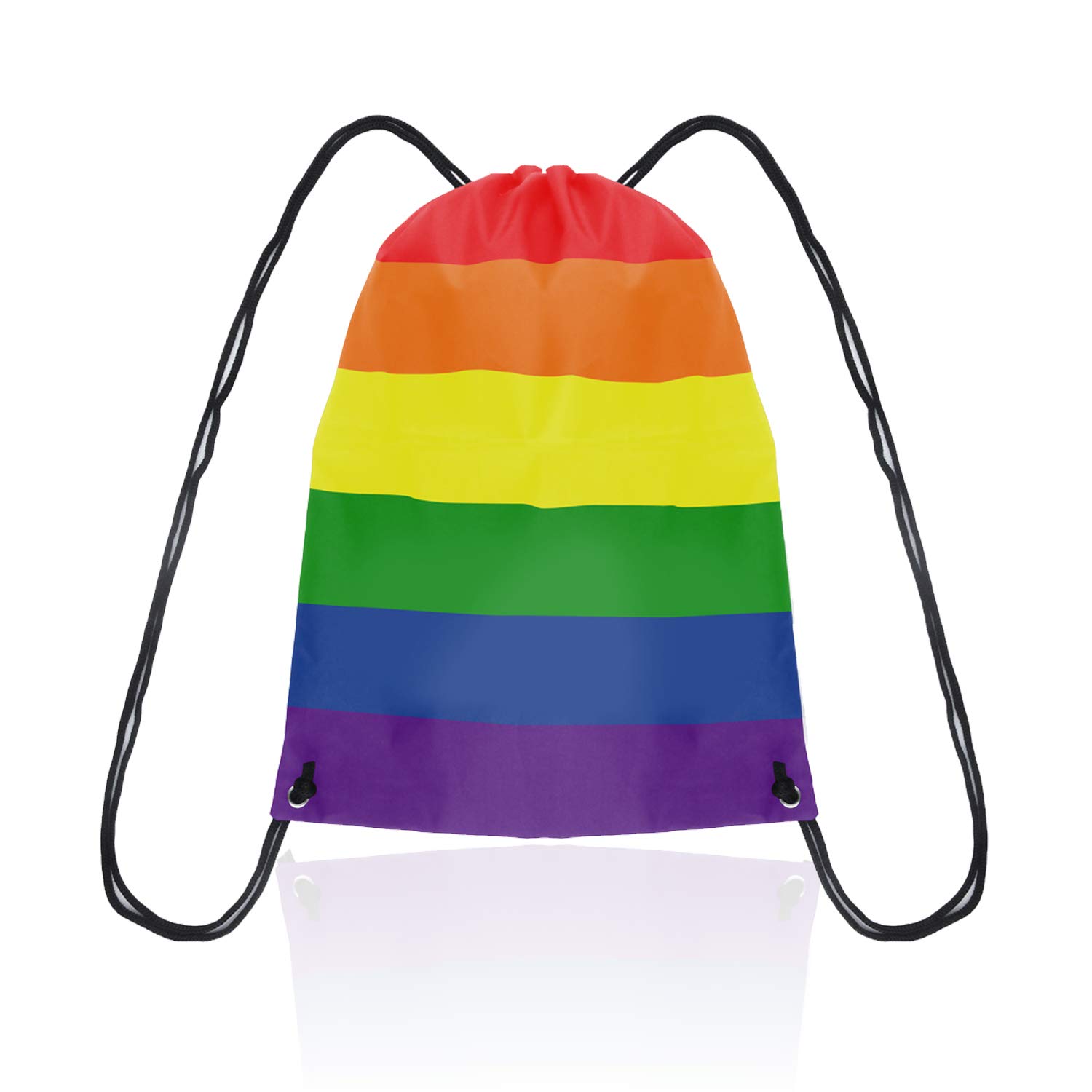 Lizzy Pride Rainbow Drawstring Gym Bag | Rainbow Design Bag Pride Rainbow Flag Backpack | Includies 6 Tattoos (Rainbow)