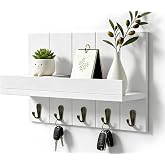 KISENG Key Holder Wall Mount,Wooden Key and Mail Organizer with Shelf | Easy Installation,Stylish Decor and Entryway Organizer,Key Hanger for Bags,Coats,Umbrella,Upgraded Larger Size