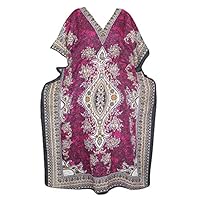 Women's Erin Caftan Beach Cover up Pink DASHIKI Boho Maxi Dresses One Size