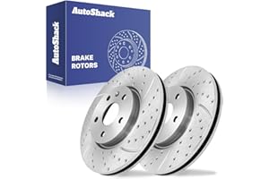 AUTO SHACK AutoShack Front Drilled & Slotted Brake Rotors | Replacement for Chevrolet Equinox Impala Camaro Malibu Limited GMC Terrain Buick LaCrosse Regal FWD | Zinc Coated | 2-PC Set | SilverShield Pro
