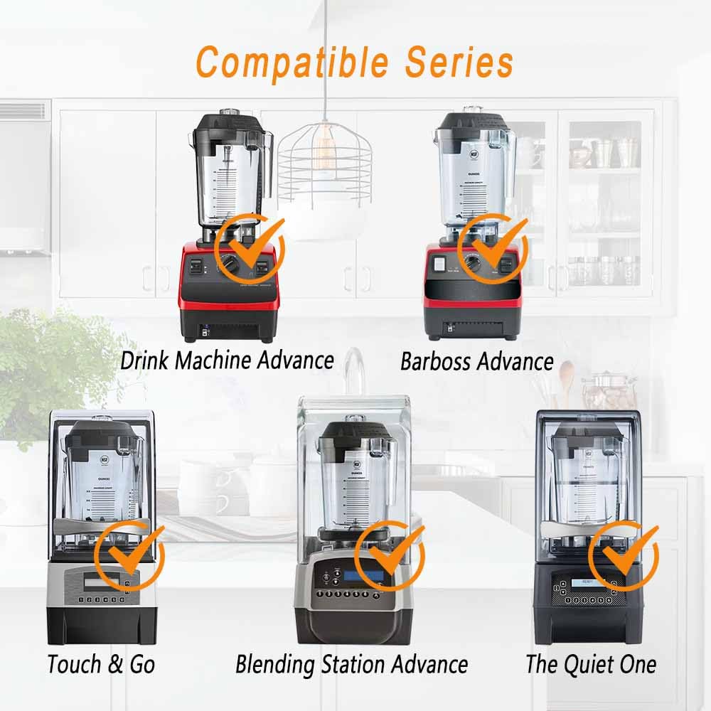 for Vitamix Blenders 48 oz Advance Container, replace Touch & Go, The Quiet One, Drink Machine, Barboss and Blending Station Advance Commercial Series Pitcher Jar Cup - 3 Year Warranty
