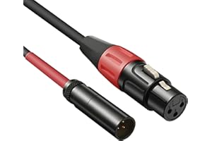 JOMLEY Mini xlr to xlr cable,XLR Female to Mini XLR Male Microphone Audio Cable for Blackmagic Pocket 4K Camera Video Assist 4K - 3ft