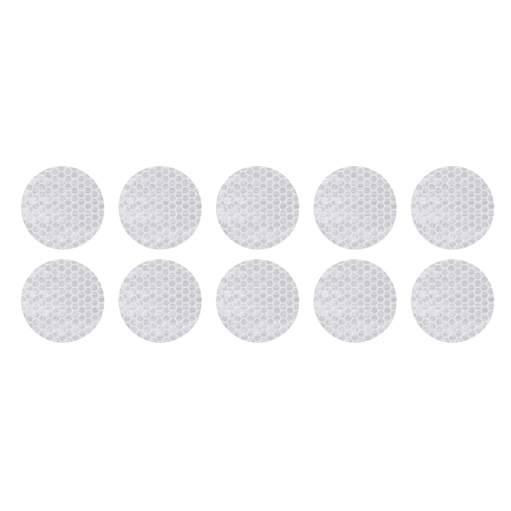 VekAuto 10 Pcs Reflective Stickers, Round Shape Universal for Cars PET White