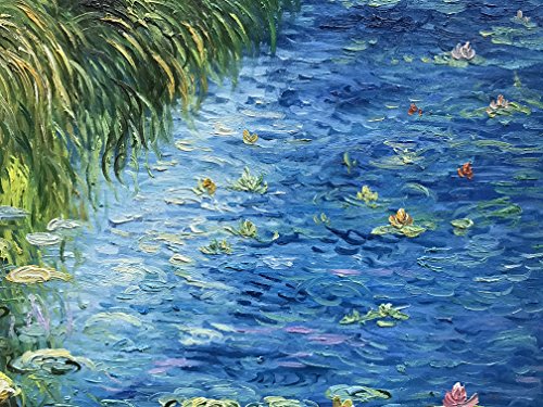 baccow - 2436" Texture Hand Painted Water Lily Pond 1914 Claude Monet Art Reproduction Framed Oil Painting On Canvas Wall Art for Living Room Bedroom Office Home decor - Thumbnail 4