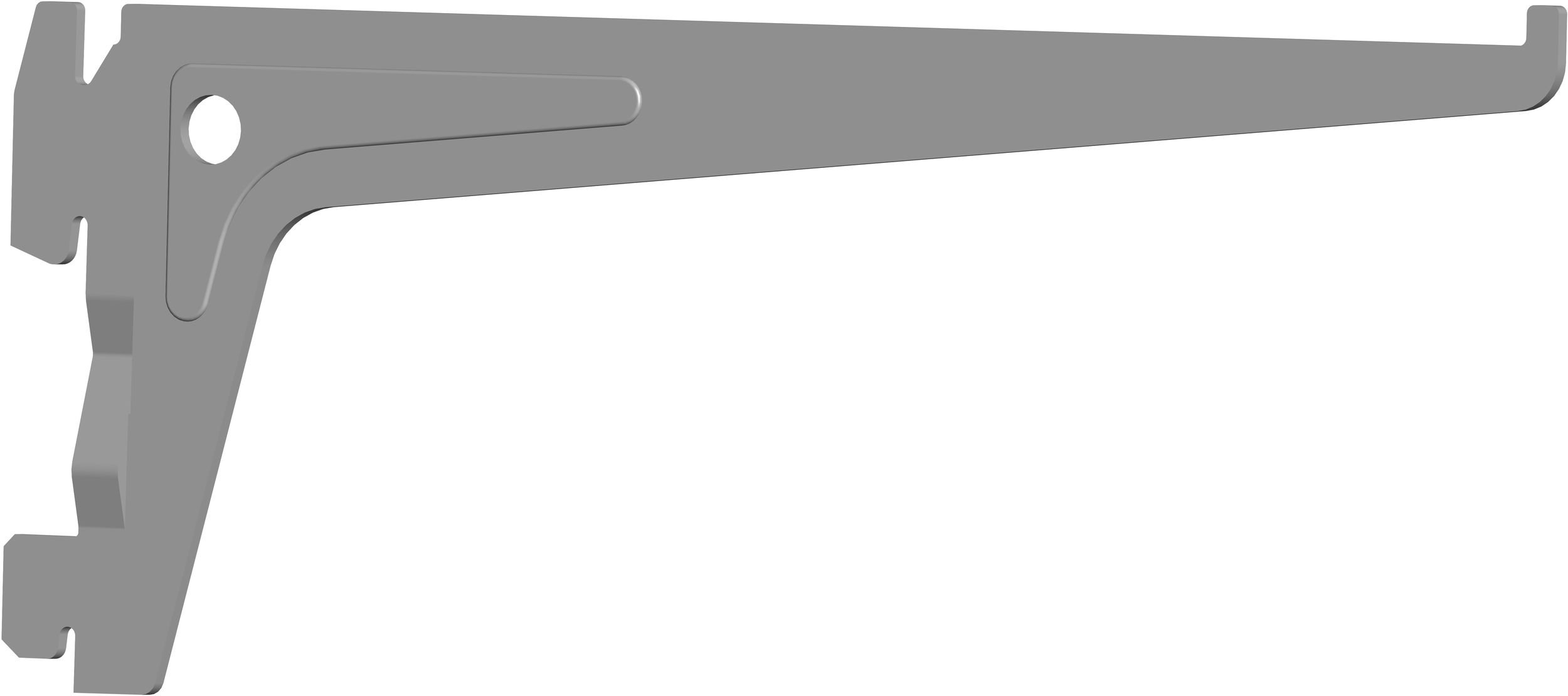 Element System Pro-Support Bracket Single Row, Pack of 2, 7 cm, 3 Colours, Length 20 cm, Wall Shelf, Aluminium, 18133–00005 White