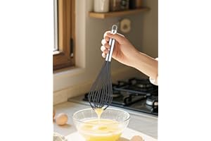 10 Inch Silicone Whisk,Kitchen Silicone Whisks for Cooking Non Scratch, Heat Resistant Wisking Tool Metal Wire Stainless Stee