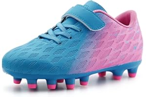 brooman Kids Firm Ground Soccer Cleats Girls Boys Athletic Football Shoes