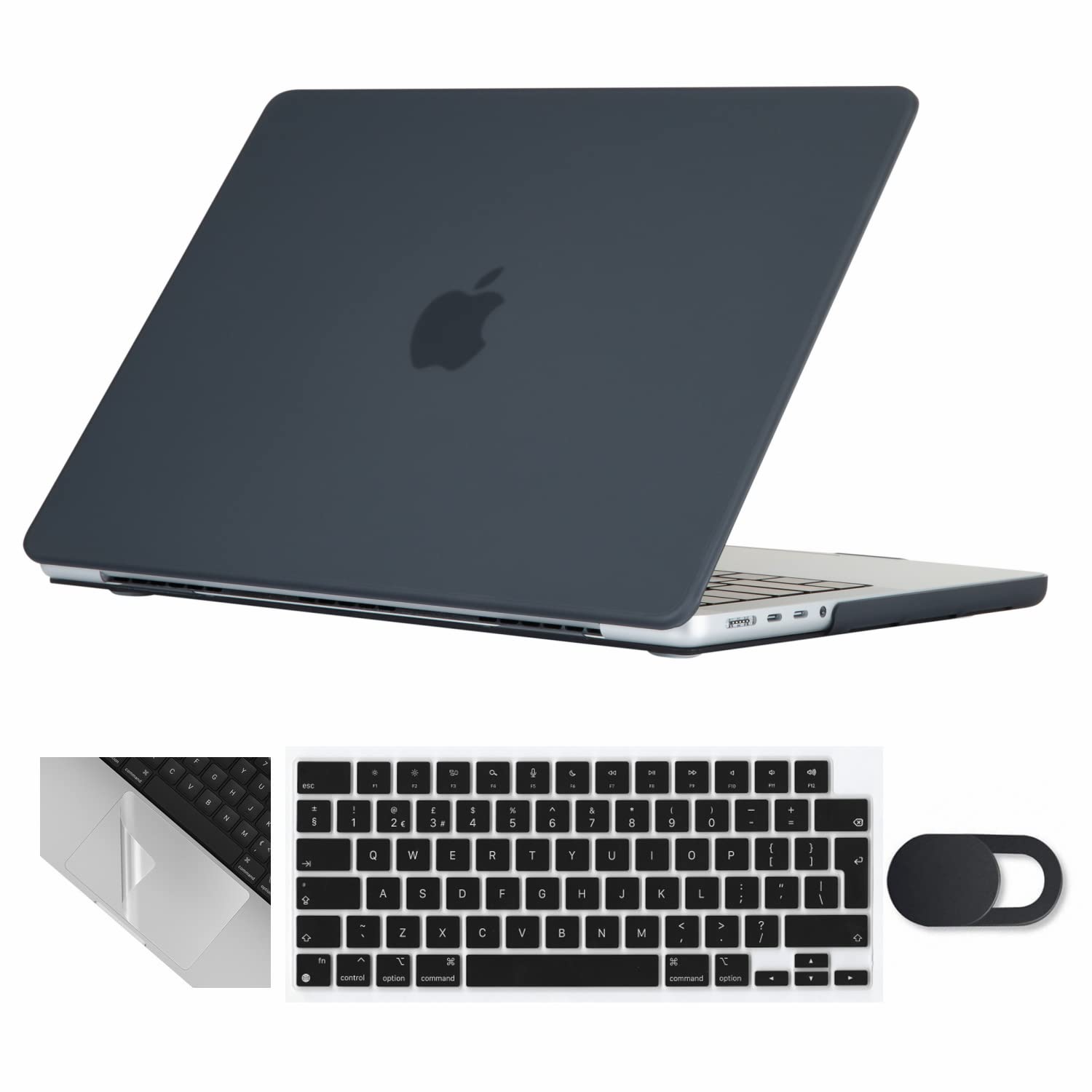 Se7enline Compatible with MacBook Pro 16 inch Case Hard Shell Cover for 2021-2024 Mac Pro 16-inch New A2991 A3403 A2780 A2485 M4 M3 M2 M1 & Keyboard Skin & Touchpad Protector & Webcam Cover, Black