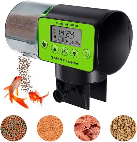 Amazon Com Digital Automatic Fish Feeder 200ml Mass Storage Lcd