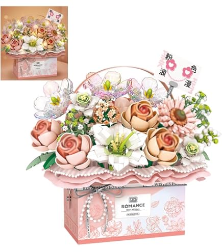 Amazon.com: MEIEST Flower Bouquet Building Blocks Model Set