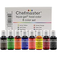Chefmaster - Liqua-Gel Food Coloring - Fade Resistant Food Coloring - 8 Pack - Vibrant, Eye-Catching Colors, Easy-To…
