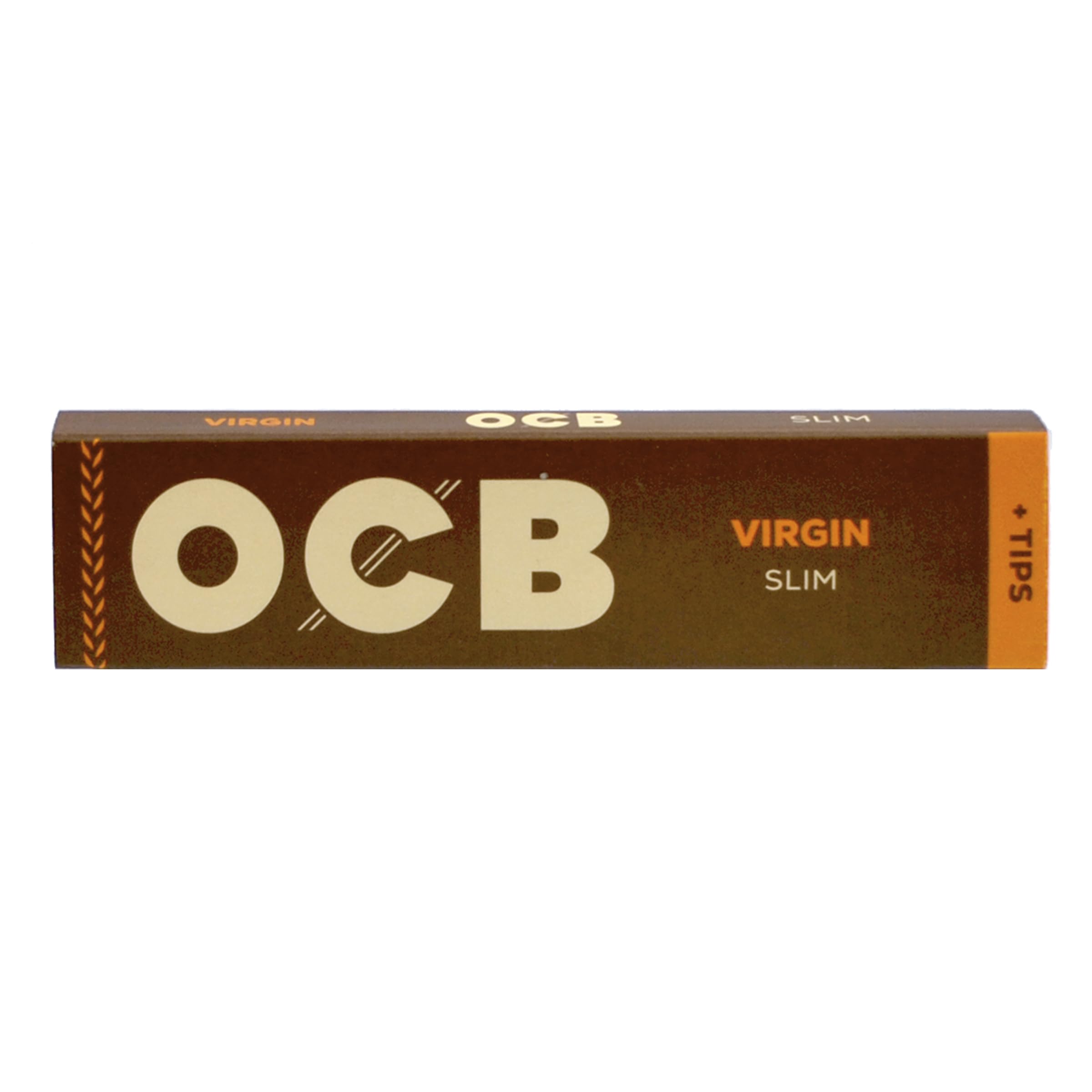 OCB 2300 Unbleached Slim Virgin Papers with Filters (32 Booklets of 32 Papers and Filters), brown