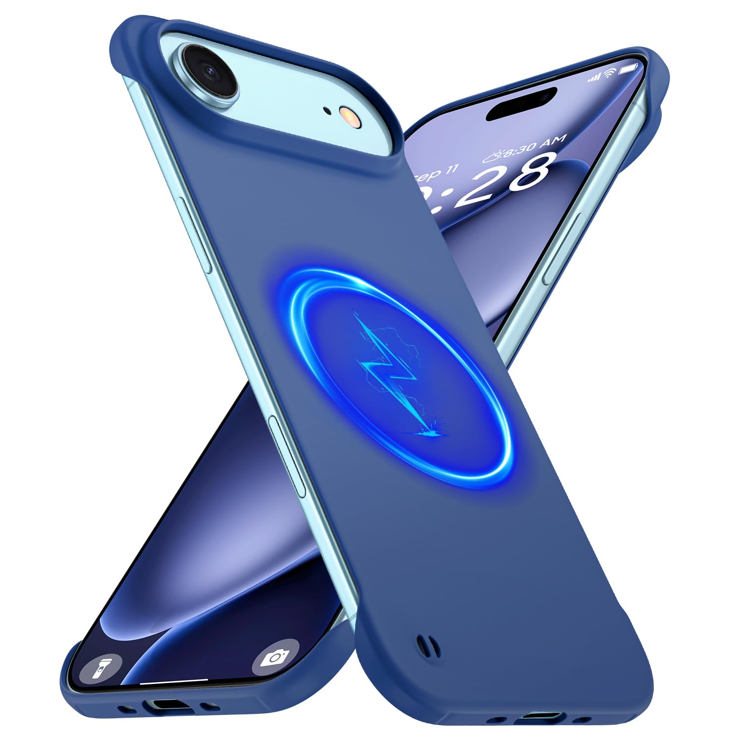 Photo 1 of GRECAZO Magnetic Slim Case Fit for iPhone Air Phone Case 6.5"(2025) Ultra-Thin Lightweight Durable Frameless Matte Hard for MagSafe Cover Case with Pull Ring Shockproof Non Slip Rope-Blue