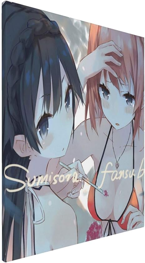 Amazon Co Jp ビキニの女の子アニメ セクシー グラビア モダンポスター フレームレス装飾画 インテリア絵画 壁掛け アートポスター 額縁なし モダン 新築飾り 贈り物 キャンバス寝室の装飾風景 壁の絵 インテリア装飾 40x50 フレーム付き ホーム キッチン