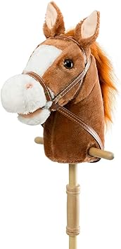 HollyHOME Palo de Caballo con Sonido, Juguete de Peluche, diseño de Animales, 91.4cm, Color Marrón Oscuro: Amazon.es: Juguetes y juegos