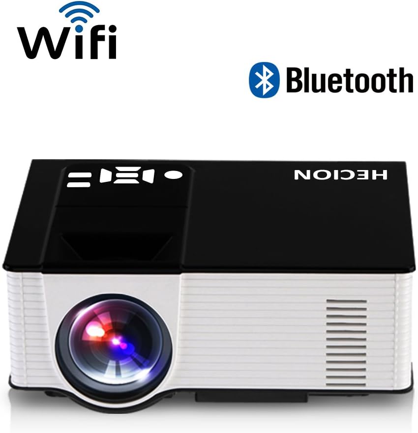 Mini LED WiFi Wireless Projector Android 4.4 system Support 1080P 1500 Lumens via USB connect mouse and keyboard Office/Home Theater Cinema Video Games Support HD HDMI USB SD AV -HC319
