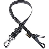 AUBELL Dog Seat Belt for Car,Updated 3-in-1 Adjustable Reflective Bungee Heavy Duty Dog Car Harness Tether with Clip Hook Lat