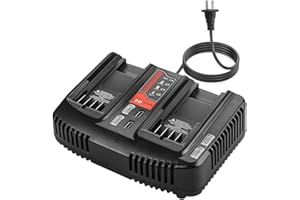 DONGPUCUN Dual Port 20V Fast Charger for Craftsman V-20 Lithium Battery Charger CMCB104 CMCB204 CMCB202 CMCB201 CMCB209 CMCB205 CMCB100 Replacement for Craftsman 20V Battery Charger