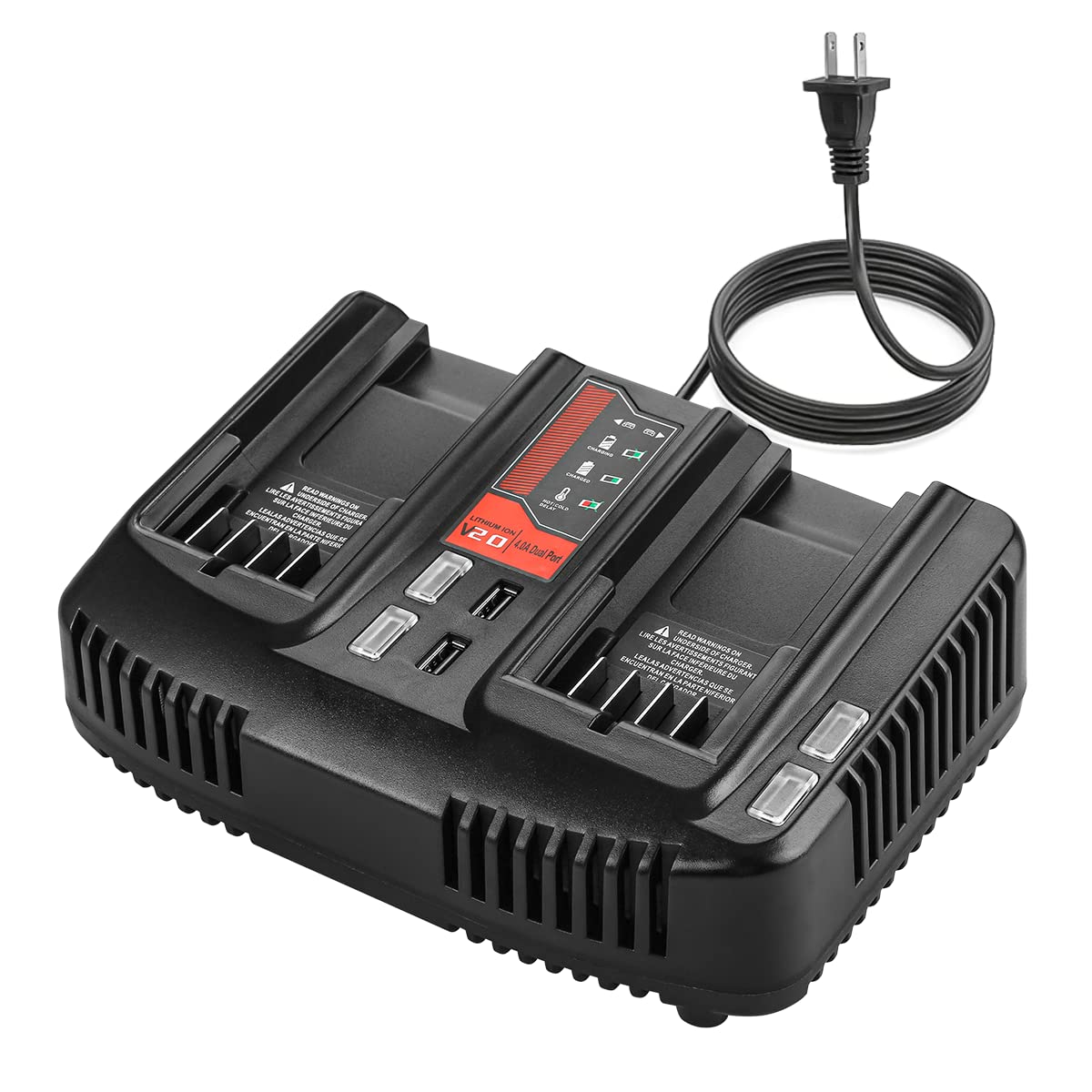 Photo 1 of Dual Port 20V Fast Charger for Craftsman V-20 Lithium Battery Charger CMCB104 CMCB204 CMCB202 CMCB201 CMCB209 CMCB205 CMCB100 Replacement for Craftsman 20V Battery Charger