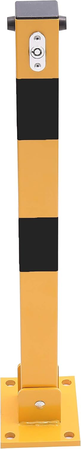 TOPWAY Car Parking Space Lock Bollard, Yellow and Balck Lockable Fold Down Car Parking Barrier Post - Image 3