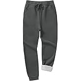 Weintee Men's 36" Inseam Tall Fleece Sweatpants Sherpa Lined Pants Long Joggers