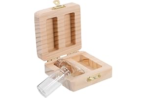 Toddmomy Fetal Hair Storage Box with Glass Bottle Baby Keepsake Organizer for Umbilical Cord Preservation and Milk Teeth Stor