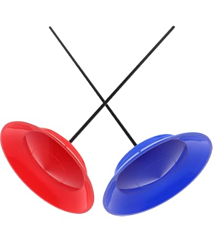 UPKOCH Lot de 2 disques de jonglage colorés avec baguettes pour acrobatique et entraînement d'équilibre pour enfants et adultes