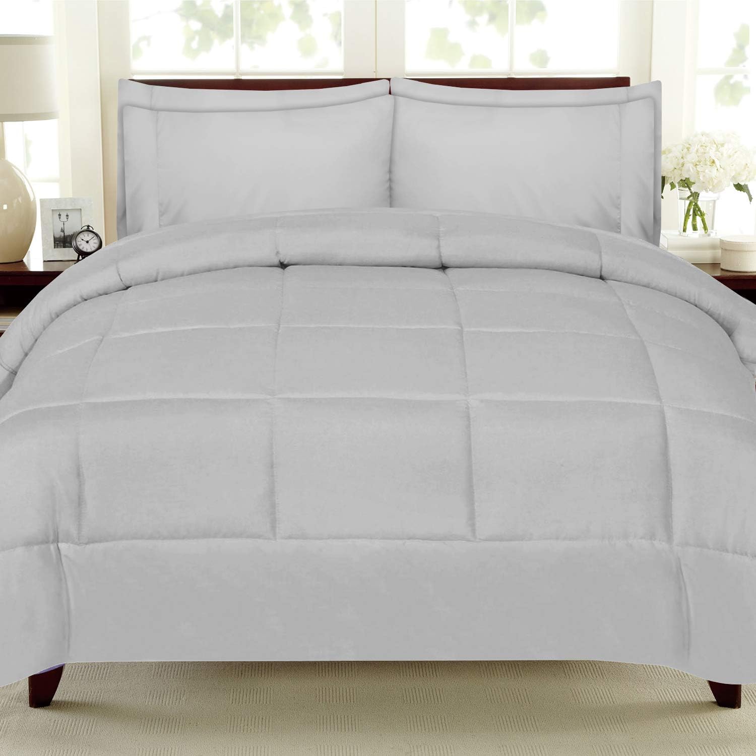 Sweet Home Collection 5 Piece Comforter Set Bag Solid Color All Season Soft Down Alternative Blanket & Luxurious Microfiber Bed Sheets, Twin, Red: Home & Kitchen