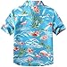 SSLR Big Boys Hawaiian Shirt Kids Flamingos Shirt Short Sleeve Luau Shirt (Medium, Blue)