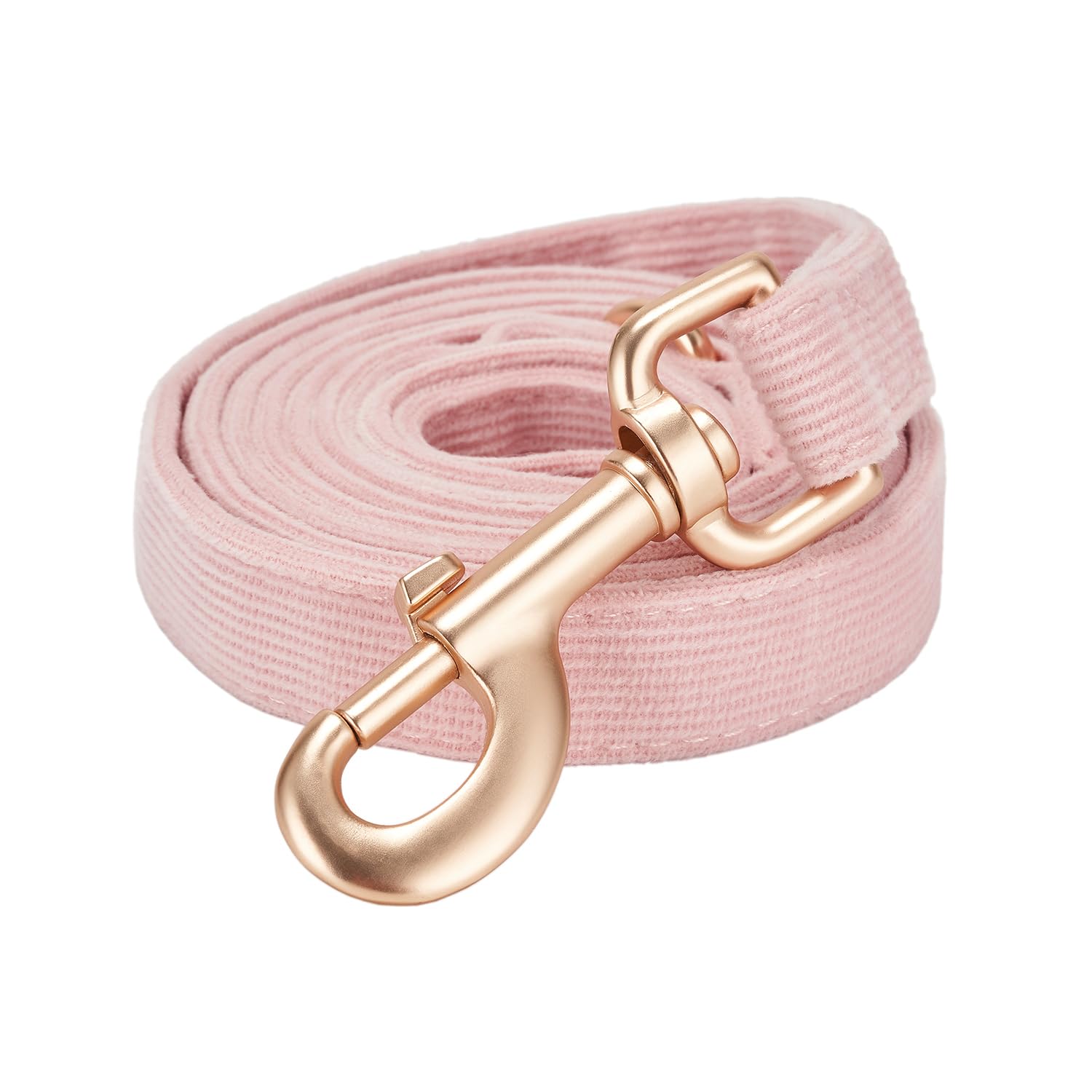 Photo 1 of Ewinoom Soft Cotton Dog Leash, 5 Ft Heavy Duty Corduroy Dog Leashes with Gold Metal Hook for Small Medium Large Dogs,Medium,Light Pink