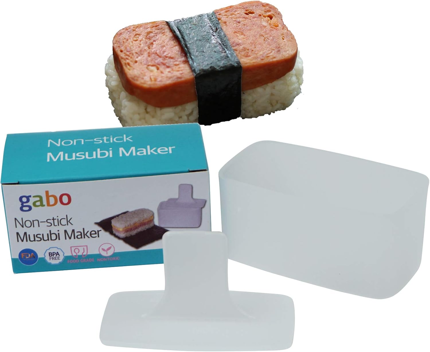 Amazon Com Gabo Non Stick Spam Musubi Maker Press Mold Certifed Safety None Toxic Bpa Free 1 Pcs Kitchen Dining