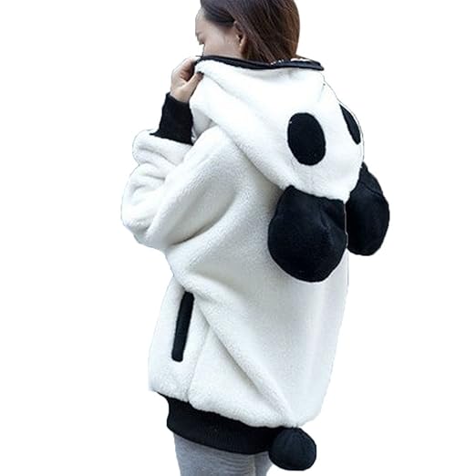 Damen Netter BäR Ohr Panda Winter Warme Hoodie Mantel Frauen Kapuzenjacke Oberbekleidung Herbst Und PlüSch Pullover Mit Kapuz