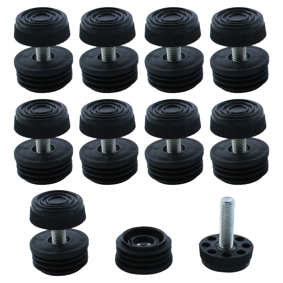 sourcingmap Leveling Feet 1 1/4" 32mm OD Round Insert Furniture Glide Adjuster 10 Sets
