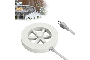 WANGIRO Bird Bath Heater-50W Circle De-Icer with Hollow Snowflake Design,Faster Ice Melting，Heated Birdbaths & Animal Water Bowls,Cast Aluminum,6 FT Cord