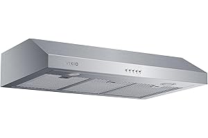 VIKIO HOME Under Cabinet Range Hood 30 Inch, 1200 CFM Dual-Motor Kitchen Vent with LED Lights, Button Control, Ducted Vent Hood, Reusable 5-Layer Aluminum Filters, Stainless Steel
