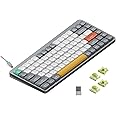 nuphy Air75 V2 Portable 75% Mechanical Keyboard,Wireless Keyboard,Supports Bluetooth/2.4G/USB-C RGB Gaming Keyboards,Compatible with Windows/Mac OS/Linux Systems Grey-Gateron Aloe Switch