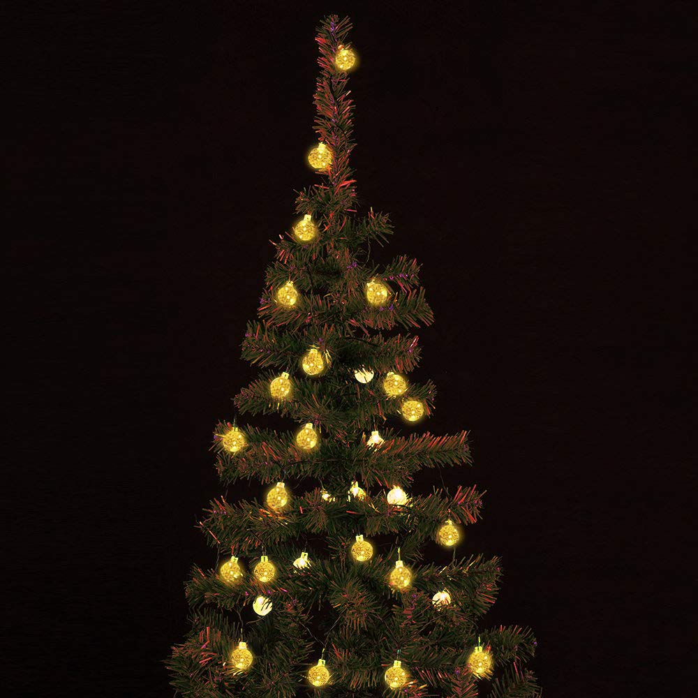 Balcon Arbre De Noel Etc Guirlande Lumineuse Solaire Avec 50 Boule Led 7 Metres Luci Decoratif Etanche Interieur Et Exterieur Pour Jardin Maison Luminaires Exterieur Luminaires Eclairage Peppex Sports De