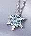 Women Girls Jewelry Elsa Frozen Snowflake Sterling Silver Necklace With Blue Pendant