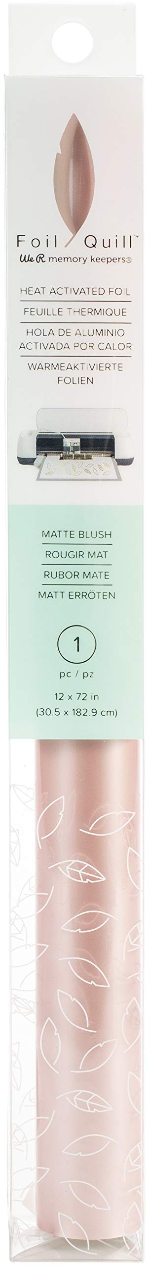 We R Memory Keepers We Heat Activated Foil, Blush, Large Roll, 12x72, Use with Quill Pen to Create Shiny Embellishments and Designs