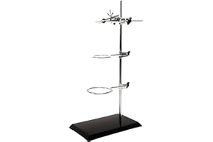 MANHOJIA Laboratory Retort Support Stand for Titration Extraction,Laboratory Stand Set with a Burette Clamp and 2 Retort Rings,Used in Chemistry or Physics Lab