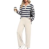XIEERDUO Lounge Sets for Women 2 Piece V Neck Button Matching Sweatsuit Loungewear Fall Outfits Fashion Clothing Pajamas