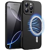 JETech Magnetic Silicone Case for iPhone 16 Pro Max 6.9-Inch, Compatible with MagSafe, Silky Soft Touch, Shock Absorbing Phone Cover with Camera Lens Full Protection (Black)