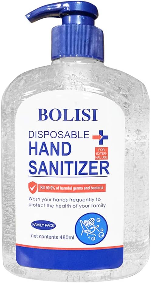 Hand Sanitizer Gel, No Wash Hand Soap Gel, Super-Large Capacity Household Cleaning Gentle Hand Sanitizer Gel, Pump Bottle (480ml)