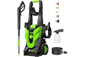 LWQ Pressure Washer, Washer with 4 Quick Connect Nozzles, Pressure Cleaning Machine with Foam Cannon for Cars/Fences/Driveways/Patios/Home Cleaning