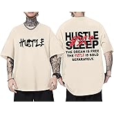 Wedsadl Oversized Graphic Tshirts for Men Streetwear Vintage Letter Shirt Inspirational Motivational Positive Cotton Shirts