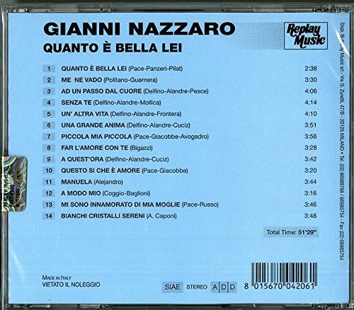 Quanto E Bella Lei Nazzaro Gianni Amazon It Cd E Vinili