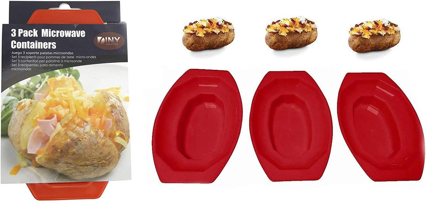 Microwave Potato Cooker Baker Set of 3 BPA Free Plastic